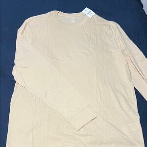 NWT J. Crew Men's Beige Long Sleeve Tee